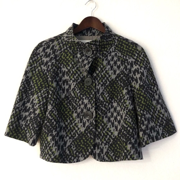 NEW Trina Turk Abstract Crop Funnel Neck Jacket - Picture 3 of 8